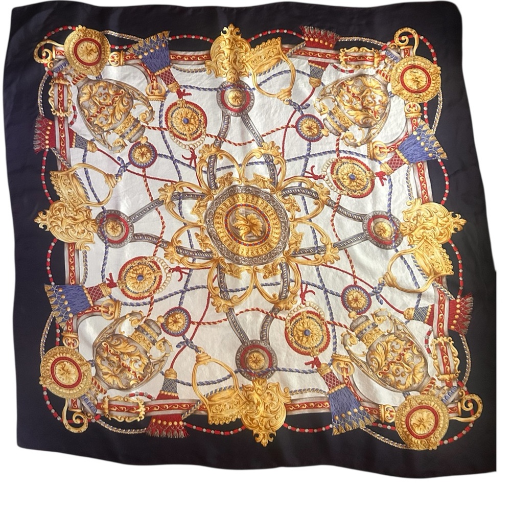 Monique Valery Baroque Print Silk Scarf